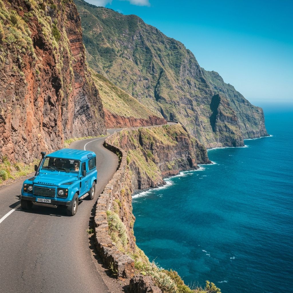 Jeep tour on Madeira mountain road